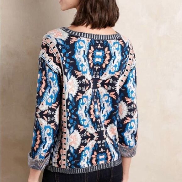 Moth Multicolor Cabine Kaleidoscope Long Sleeve Sweater Size M - Picture 8 of 8